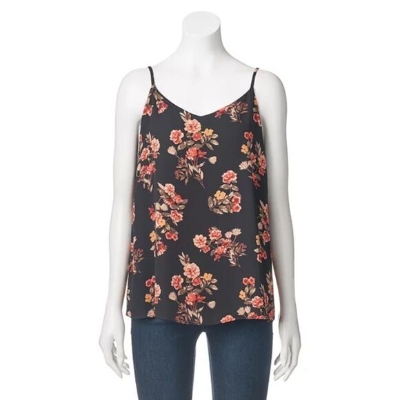 PINK Republic Black Floral Lined Swing Tank‎ Top - Picture 9 of 9
